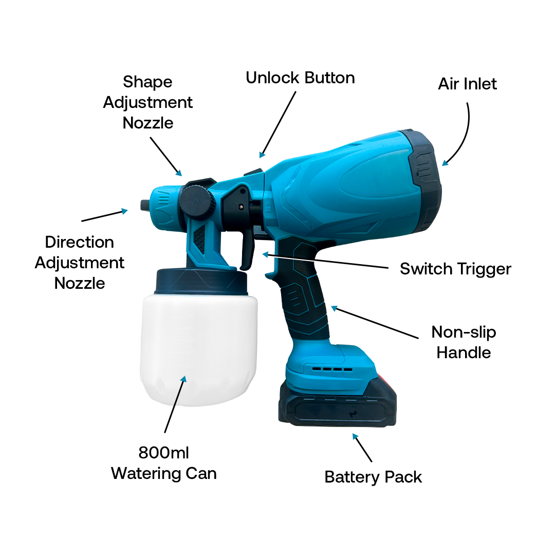 Aussie Renovations™ Cordless Paint Sprayer (X2 Batteries Included)