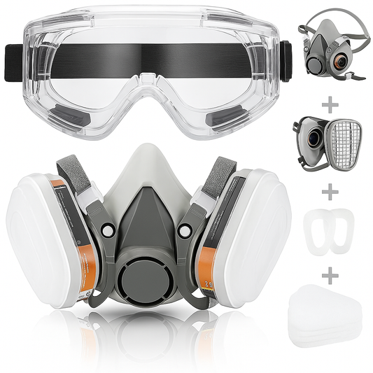 SpraySafe™ Respirator Kit – Pro Grade Dual Filter + Goggles